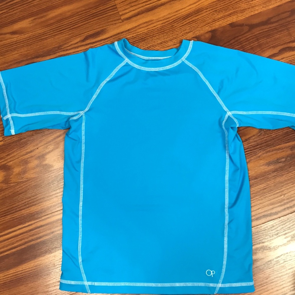 OP boys Rashguard. Size  XL 14-16. Color True Cyan